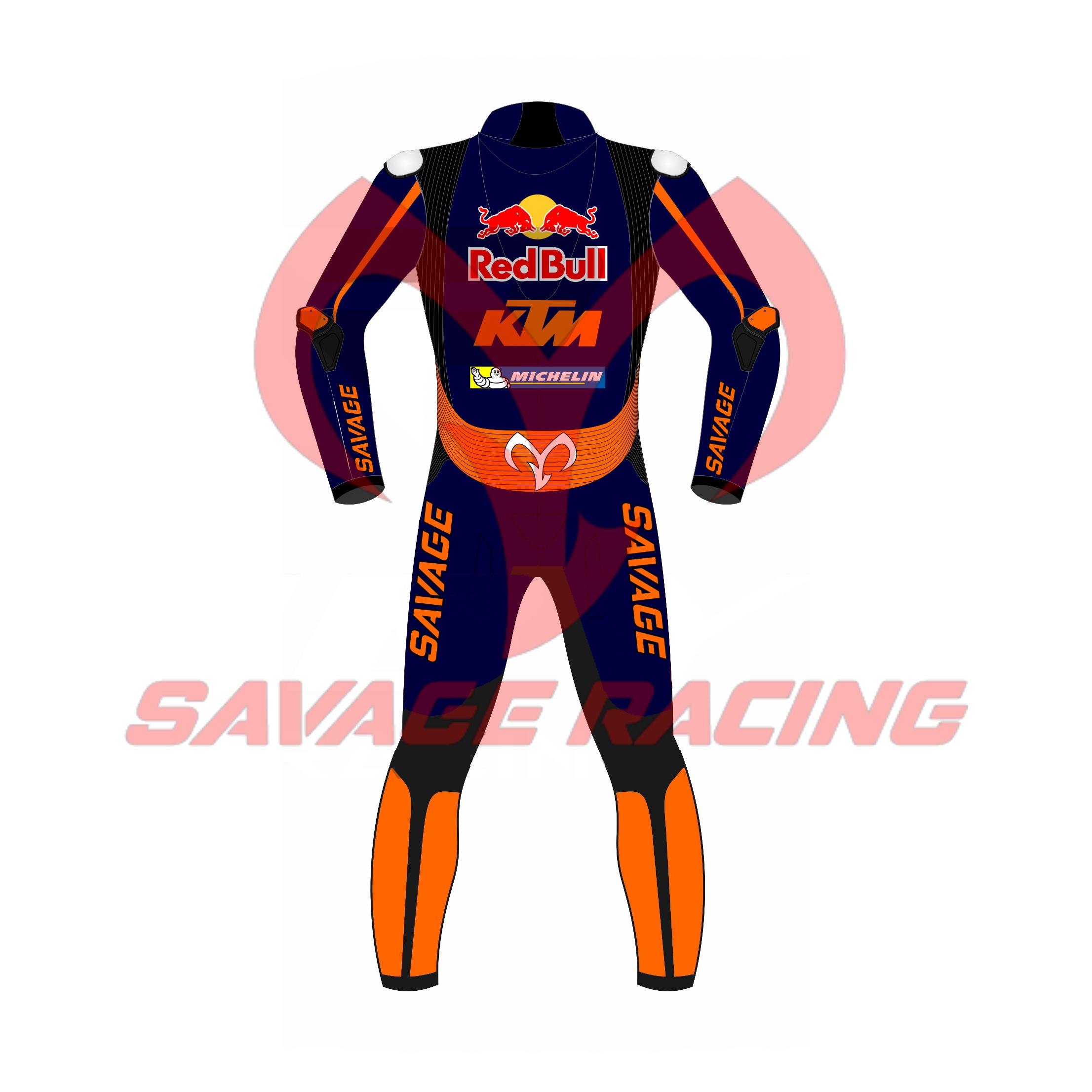 Brad Binder KTM Red Bull MotoGP 2023 Suit - Back Brad Binder KTM Red Bull MotoGP 2023 leather racing suit back view