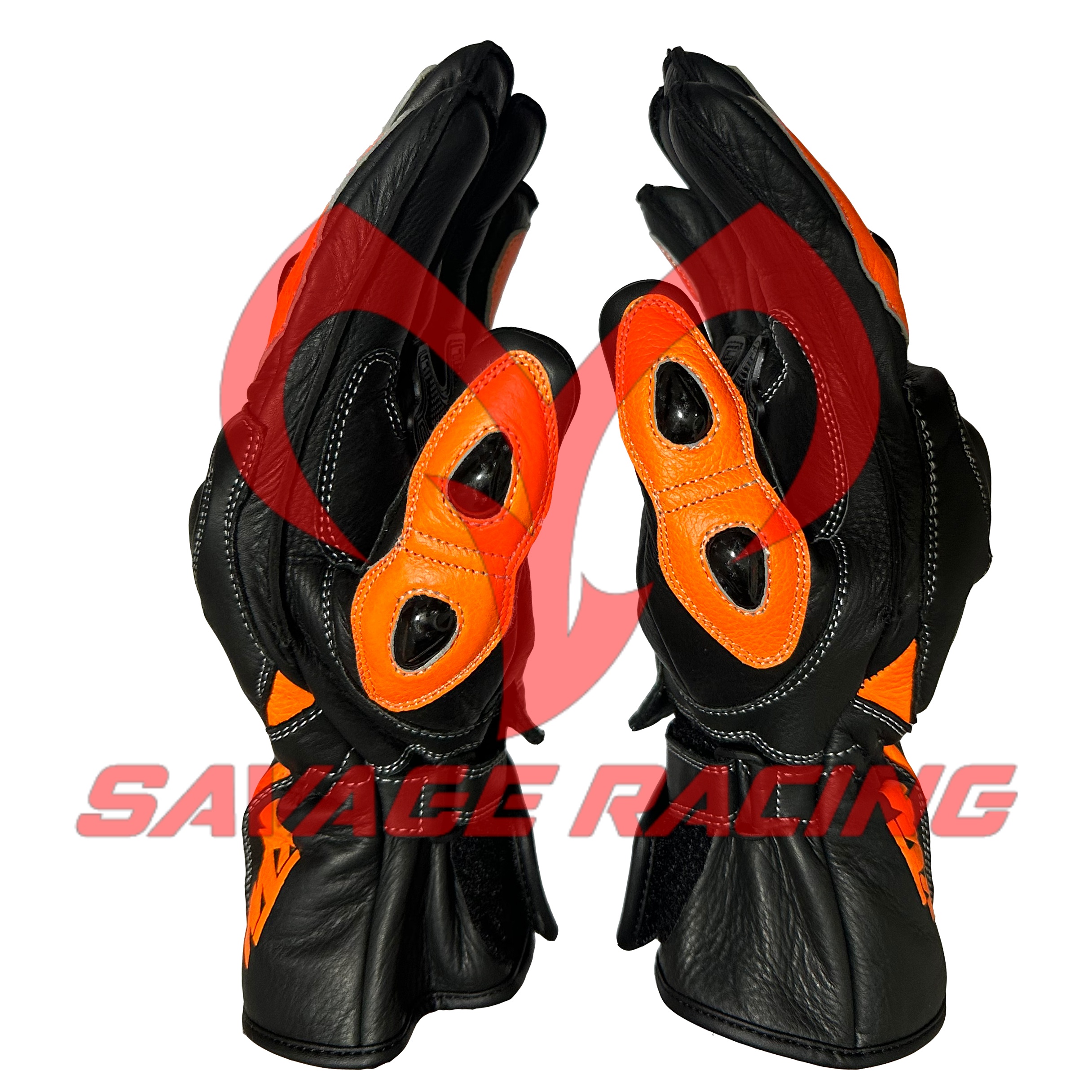 Rear Panel and Cuff Design of KTM Red Bull Gloves Rear View of KTM Red Bull Motorcycle Racing Gloves - Savage Racing